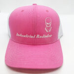 Pink Richardson trucker hat with embroidered Industrial Radiator logo